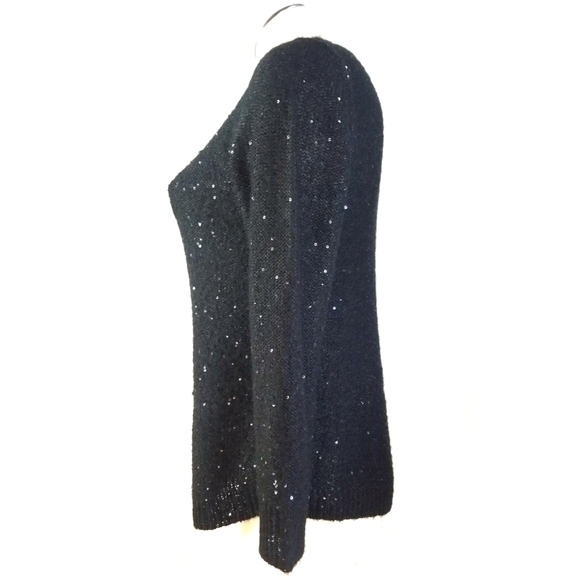 Anne Klein Size XS Black Sequin Sweater - Picture 2 of 6